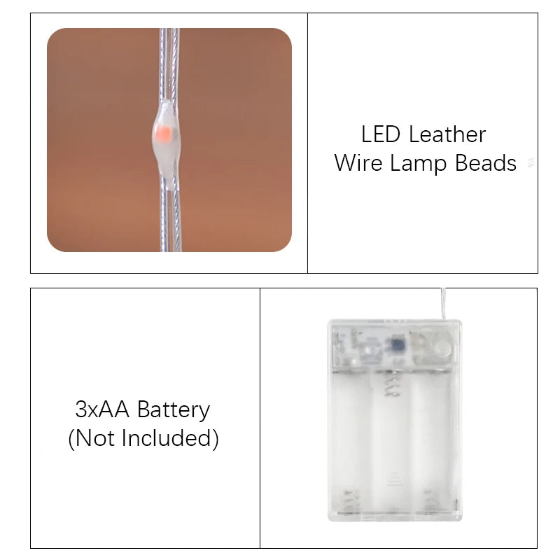 Lichterkette mit Schneeflocken- und Eiszapfen-Effekt